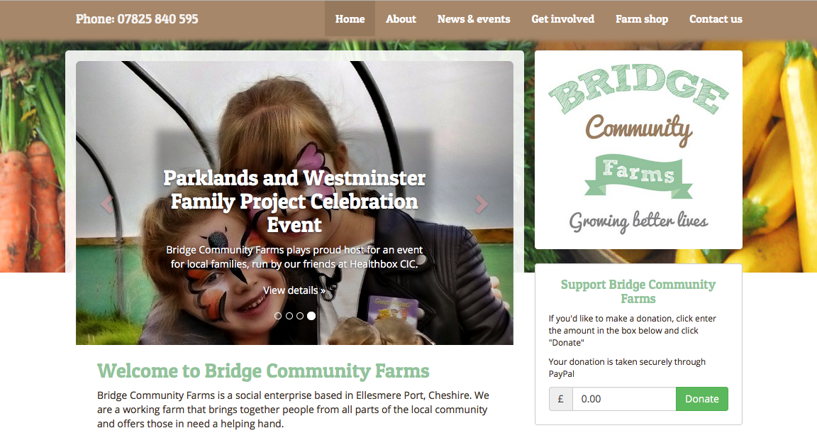 Bridge Community Farms Website is live